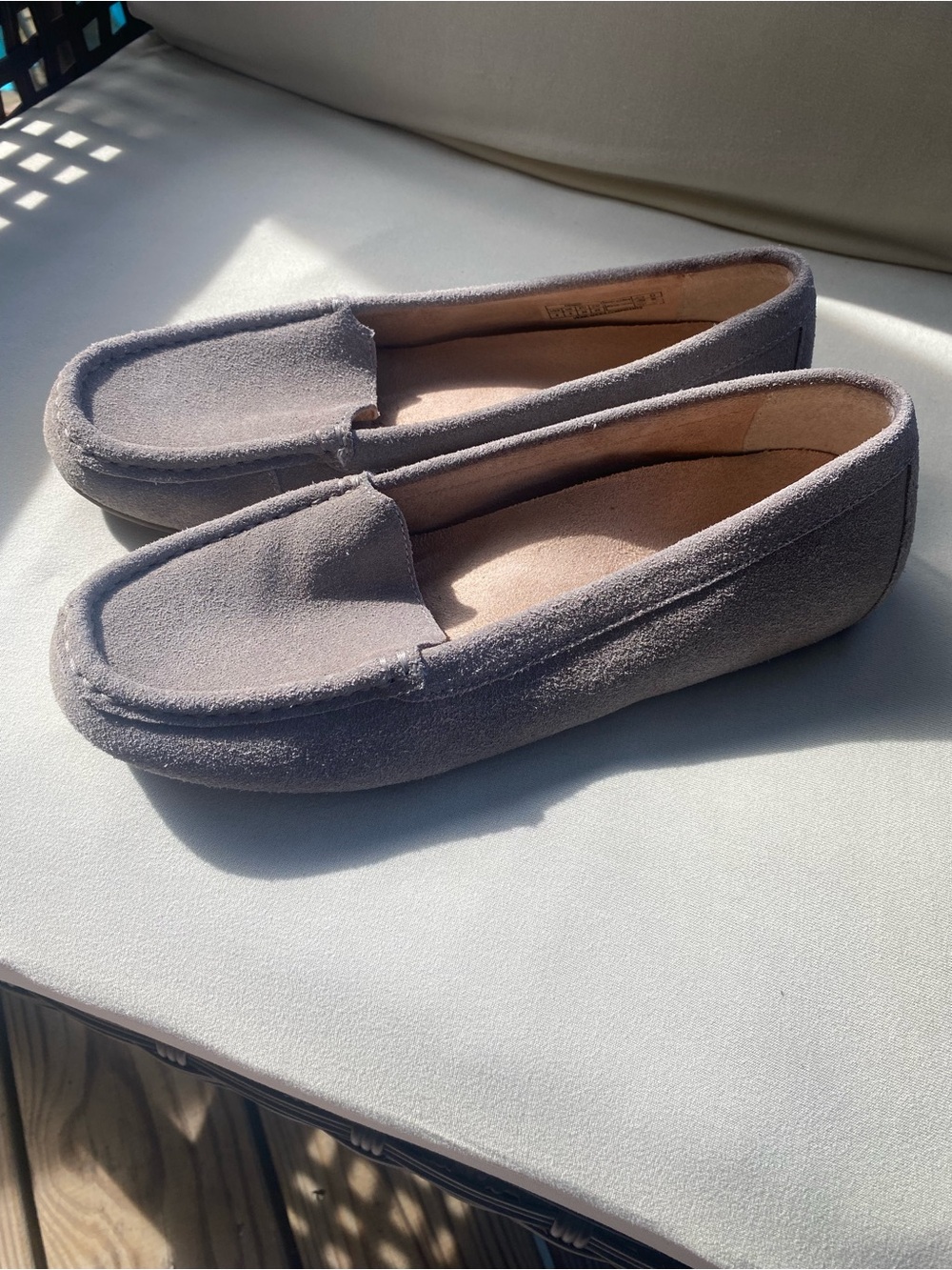 Vionic Debbie Loafer Gray Suede Slip-On Moccasins